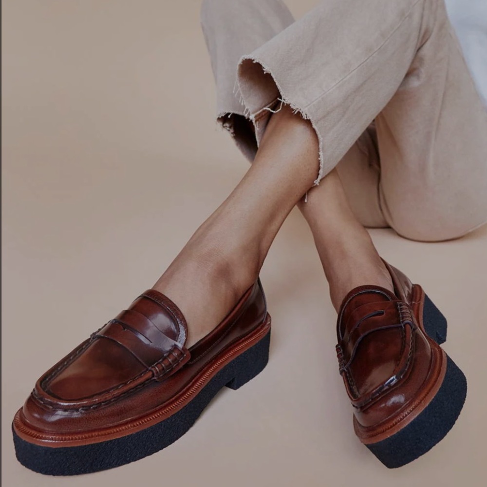 Loeffler Randall Brown Leather Loafers